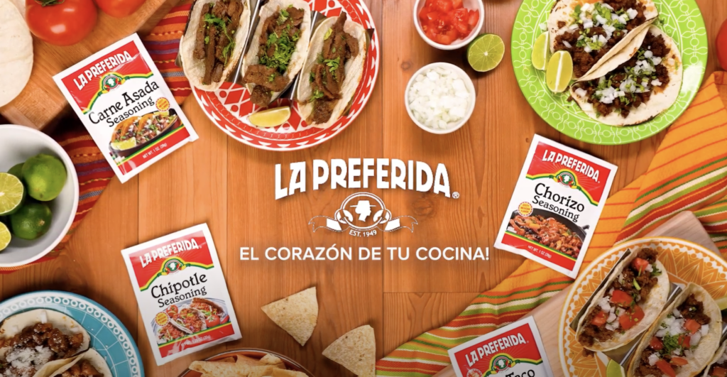 Food video ad featuring product with text overlay. The video highlights the seasoning in various dishes, showcasing vibrant tacos and colorful ingredients. Perfect for promoting taco seasoning with engaging visuals.